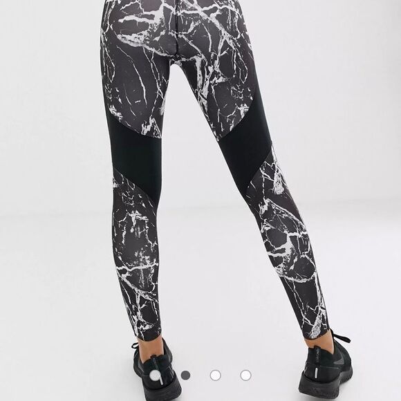 ASOS 4505 Black Marble Print Track Leggings Size 8 - Picture 5 of 12